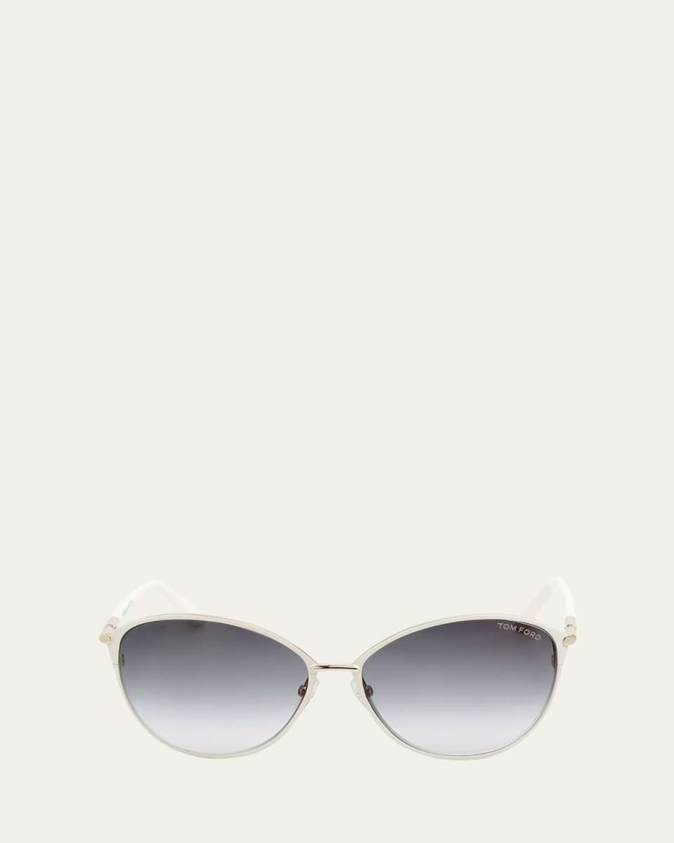 Penelope Gradient Acetate & Metal Round Sunglasses